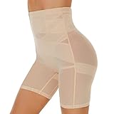 SIMIYA Bauchweg Unterhose Damen Hohe Taille Shapewear, Bauchkontrolle Höschen Shaping Unterwäsche Leggings Body Shaper Miederpants (Beige, L)