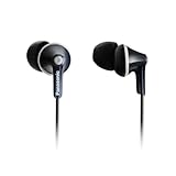 Panasonic RP-HJE125E-K ErgoFit Kabelgebundene Ohrkanalhörer, In-Ear Kopfhörer mit individueller Passform, 1,1 m langes Kabel, 3,5-mm-Klinkenstecker, Schwarz