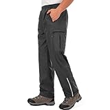 Jogwits wasserdichte Regenhose für Herren Atmungsaktiv Winddicht Outdoorhose Elastischer Bund Hose Leichte Regenhose zum Wandern Camping Golf Black-XXL