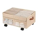 Aufbewahrungsbox mit Rädern – Rollender Aufbewahrungskorb für Kofferraum, verdickte Organizer-Box mit Rädern für Auto, Camping, Reisen, Uni, Arbeitsplatz, Garage, Schlafzimmer