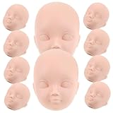 MOLUCKFU 10St Puppenkopf anziehen Puppenübungskopf Puppenwagen Puppenständer Zubehör für Babypuppen Körper Puppen kinderpuppen Toy Dolls Puppenköpfe Mini-Köpfe zum Basteln Plastik