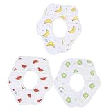 BESPORTBLE 3 Stück Teiliges Sabberlätzchen Bio baumwolle Weiche Saugfähige Dreieckstücher mit Niedlichen Obstmotiven Hautfreundlich und Sicher für Junge Mädchen Beim Essen