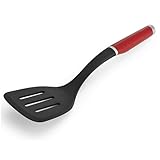KitchenAid Pfannenwender, Schlitzwender, Hitzeresistent, Antihaftbeschichtung – Empire Rot, Large