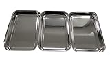 Provance Panierset aus rostfreiem Edelstahl 3-teilig stapelbar 3X Schale zum Panieren Schnitzel Fleisch Fisch Gemüse Abmessungen (BxTxH) 22 x 15 x 3 cm