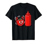 Verängstigt Tomate Ketchup Flasche T-Shirt