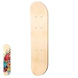 Amosfun DIY Handgemaltes Kinder-Skateboard, 7-Lagiges Ahornholz, Beidseitig Blanko-Deck, 43CM, Ideal FüR Kinder Zum Malen Und Gestalten
