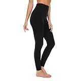 SIMIYA Thermo Leggings Damen GefüTtert - High Waist Thermohose Bequeme Winter Thermoleggins Weich und Atmungsaktiv Lange Unterhose für Damen(Schwarz,S-M)