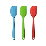 Set mit 3 kleinen Silikon Spachtel Hitzebeständige, harmlose Antihaft-Utensilien Leicht zu reinigen zum Kochen, Backen und Mischen Küche