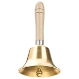 Tbintul Super Laute Handglocke, Metall Glocken mit Holzgriff, Massivmessing Rufglocke, Hand Tischglocke, Abendessen Glocke, Anrufsglocke Glocken für Zuhause, Schule, Feiertagsdekoration