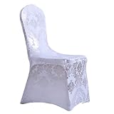 Morain Stuhlhussen mit elegantem Goldfolien-Druck, Stretch-Stoff, Stuhlhussen, Stuhlrücken-Dekoration für Esszimmer