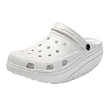 JOMIX Muttertag Pantoletten Damen Clogs Flache Gesundheitsschuhe Sommer Sanitär-Clogs Sandalen Taumelschuhe (Weiß, 38-39 EU, SD9526)
