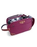 ECOHUB Reise Kulturbeutel für Herren, Kosmetiktasche mit Doppelter Reißverschlussöffnung, Wasserdicht Kulturtasche mit Groß Fach & Nassfach, PET-Recycelte Waschtasche, Toiletry Bag für Männer(Rot)