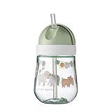 Mepal – Strohhalmbecher Mio – Kleinkind Strohhalm Becher ab 9 Monaten – Auslaufsichere Trinkflasche für Kleinkinder- Spülmaschinengeeignet & BPA frei – 300ml – Little Farm
