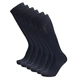 Ciocca 6 Paar Herren Lange Gerippte Socken 100% Baumwolle Schottischer Faden Elegante Business Formelle Atmungsaktive Komfort [CUM501L_085_105_6]