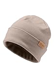 Sterntaler Beanie aus feiner Strickware - Zeitlose Unisex Mütze mit Umschlag - passend für Jungen und Mädchen - Zwei Tragevarianten - bequem und elastisch - Sand, Größe 47