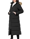 Tuopuda Damen Wintermäntel Lang Steppmantel mit Kapuze Wintermantel Verdicken Puffer Winterparka Steppmantel Steppjacke Winterjacke(Schwarz,M)