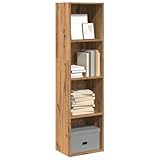 qohoio Bücherregal Book Shelf Regal Wohnzimmer Buchregal BüCherregal Deko Artisan-Eiche 40x30x152 cm Holzwerkstoff