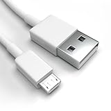 Justcom Micro-USB Ladekabel für Alcatel One Touch Flash 2 Weiß 1 m Handy Schnellladekabel Datenkabel