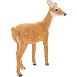 Veemoon Kleine Rentier Tischdekoration aus Glattem Material Hirschstatue 23X6X24cm Weihnachtsdeko für Schreibtisch Fenster und Büro