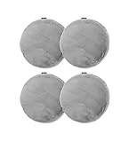 jilda-tex 4er-Set Sitzpolster Sitzkissen Stuhlkissen Bodenkissen Stuhlauflage Plüschmatte mit Füllung in Felloptik Rabbit Deluxe 750 GSM Kunstfell Fellimitat (Hellgrau, 4X Ø 37 cm)