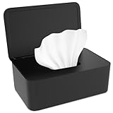 Feuchttücher Box, Box Feuchtes Toilettenpapier für Baby und Erwachsene, Box für Feuchttücher mit Deckel, Feuchtes Toilettenpapier Box Schwarz, Feuchtpapierbox für Draussen, Zuhause und Büro