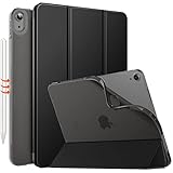 MoKo für iPad Air 6. Generation 11 Zoll Hülle M2 2024/iPad Air 5./4. Gen Hülle 2022/2020, Transluzent Matt Weich TPU Rückseite für iPad Air Hülle, Unterstützt Pencil Pro/2/USB-C, Schwarz