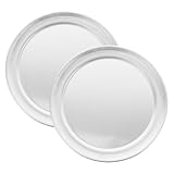 Mikinona 2 Stück Runde Pizzabackformen Edelstahl Hitzebeständig Antihaftbeschichtet Großes Backblech für Pizza und Kuchen Geeignet für Ofen Familie und Party