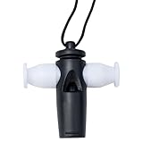 Schwarz-weiße Samba-Pfeife, ein Muss für lateinamerikanische Instrumente für Karnevalsfeiern