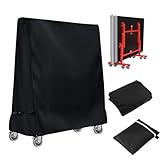 Tischtennisplatte Abdeckung Reißfest Wasserdicht Winddicht UV-Beständig Schwarz Tischtennis Abdeckung für Tischtennisplatte vor Feuchtigkeit und Schmutz T 165 x 71 x 185 cm