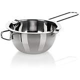 com-four® Wasserbad-Schmelztopf - Schmelzschale mit 2 Ausgüssen - Langlebige Wasserbad-Schmelzschüssel - Rostfreier Edelstahl - spülmaschinengeeignet (01 Stück - 400ml)