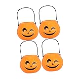 MAGICLULU 4 Stücke Halloween Party Eimer Tragbare Kunststoff Kürbis Süßigkeiten Halter Für Süßes Oder Saures Halloween Party Ornament Süßigkeiten Eimer