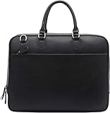Leathario Herren Echtleder Aktentasche Ledertasche Handtasche Laptoptasche für Business Vintage Schwarz