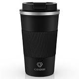 CS COSDDI Thermobecher- Isolierbecher, Edelstahl Travel Mug, 18oz/510ml Vakuum auslaufsicher Reisebecher mit Deckel, Autobecher, doppelwandig isoliert für Wasser und Tee, Kaffee-to-go Becher