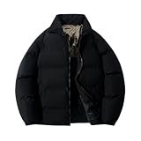 NITRY Langarm Jacke Herren Casual Mode Warm Baumwolle Jacke Herren Jugend Reise Trend Outdoorjacke Herren Komfortabel Klassisch All-Match Kältejacke Herren J-Black XL