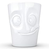 FIFTYEIGHT PRODUCTS / Henkelbecher „Lecker (Porzellan, 350 ml, Weiß, Made in Germany)