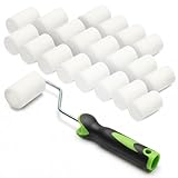 ToolSpace 20x Lackierwalze 5 cm mit Griff Superfein Schaumstoffrolle 50 kg/m³ Schaumstoff Dichte Lacke Lasur Acryl Lösungsmittelbeständig Nicht-Aggressive Malerrolle Lackrolle Feinarbeiten Türen Möbel