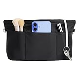 Cozary Handtaschen Organizer Nylon - Taschenorganizer für Tote Bags - 13 Taschen, Wasserabweisend, Perfekt für Handtaschen, Organizer für Handtasche, Tragetasche & Reise (Schwarz M)