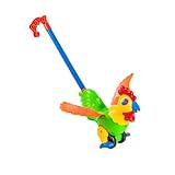 BESTonZON Walker Schiebewagen mit Abnehmbarem Griff Lernspielzeug Hahn Ziehspielzeug für Kleinkinder Sicherer Lauflernwagen aus Langlebigem Kunststoff Schutz Beim Zufällige Zufällige Farbe