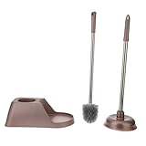 Yardenfun Toilettenbürste und Saugglocke mit Halter Kratzschutz Langlebig Kompakt Stabil für Bad Wc Reinigung Entfernt Hartnäckige Flecken Gründlich Platzsparend