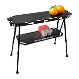 Klapptisch für den Außenbereich – Gepäckträger aus Aluminiumlegierung – Picknicktisch – dünne Stein-Kochstation kompakt und einfach Lagerregal für Camping, für den Außenbereich
