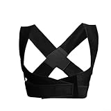 Bulevisiter Haltungskorrektur für Damen und Herren, unsichtbare Rückenstütze mit verstellbaren Schultergurten, atmungsaktives Nylon/Spandex-Netz, 3 Größen (S/M/L), 2 Farben (klassisches Schwarz)