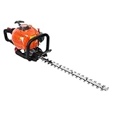 Makamsui Gas-Heckenschere, 26CC Gasbetriebene Zweiseitige Heckenschere, Akku-Heckenschere, Hand-Kettensägen-Heckenschere zum Trimmen von Sträuchern und Büschen, Orange
