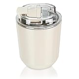 ERBO Kaffeebecher to go, 280ml Thermobecher Kaffee to go, Auslaufsicher Kaffeebecher mit Deckel, Coffee to go Becher, Thermo Kaffeebecher to go, Thermobecher für Kaffee Tee Unterwegs, Beige