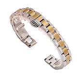 XLXKGPGKMK Damenuhr mit Edelstahlarmband, lässig-modisch, schlicht, quadratisch, Quarzwerk, 10 mm, 12, 14, 16, 18, 20, 22(Silver and Gold,20mm)