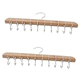 Warmhm 2St Kleiderbügel Aufbewahrungsbügel Hakenbügel Schrankorganizer Schrankbügel Garderobenbügel Hoodie-Organizer Leggings-Organizer für den Schrank Rockbügel platzsparend Holz Khaki