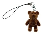 Miniblings Teddy Teddybär Flock Handyanhänger Handyschmuck Bärchen Dunkelbraun- Handmade Modeschmuck I Anhänger Handyschmuck Schlüsselanhänger