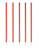 SPORTIKEL24 Slalomstangen 100 cm – ø 32 mm – 5er-Set mit Metallspitze – Rot – Trainingsstangen für Agility, Fußball & Koordinationstraining