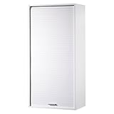 SIMMOB Küchenschrank Oberschrank Hängeschrank mit Rolladentür, Jalousienschrank, weiß, 60x35x123,6 cm BTH