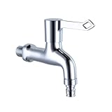 SXWYLZ Waschbecken Armaturen Wandmontage, Wasserhahn nur Kaltwasser, Wasserhahn für Waschmaschine, Einhebel Badarmatur Waschbecken,Chrom