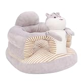 SIXRUN Stabiler Baby-Sofastuhl Zum Sitzen, Niedlicher Cartoon-Sitzstuhl, Weicher Baby-Stützsitz, Kleinkind-Stützschutz, Anti-Überschlag, Samtmaterial, 1 Packung (Grauer Hamster)